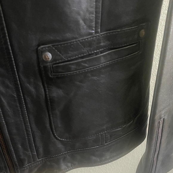Bernardo Black Leather Jacket - Picture 6 of 14